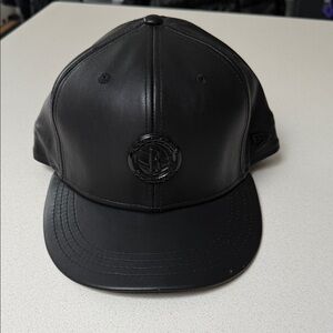 New Era Black Leather Cap
